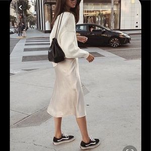 Vici satin midi skirt. Final price